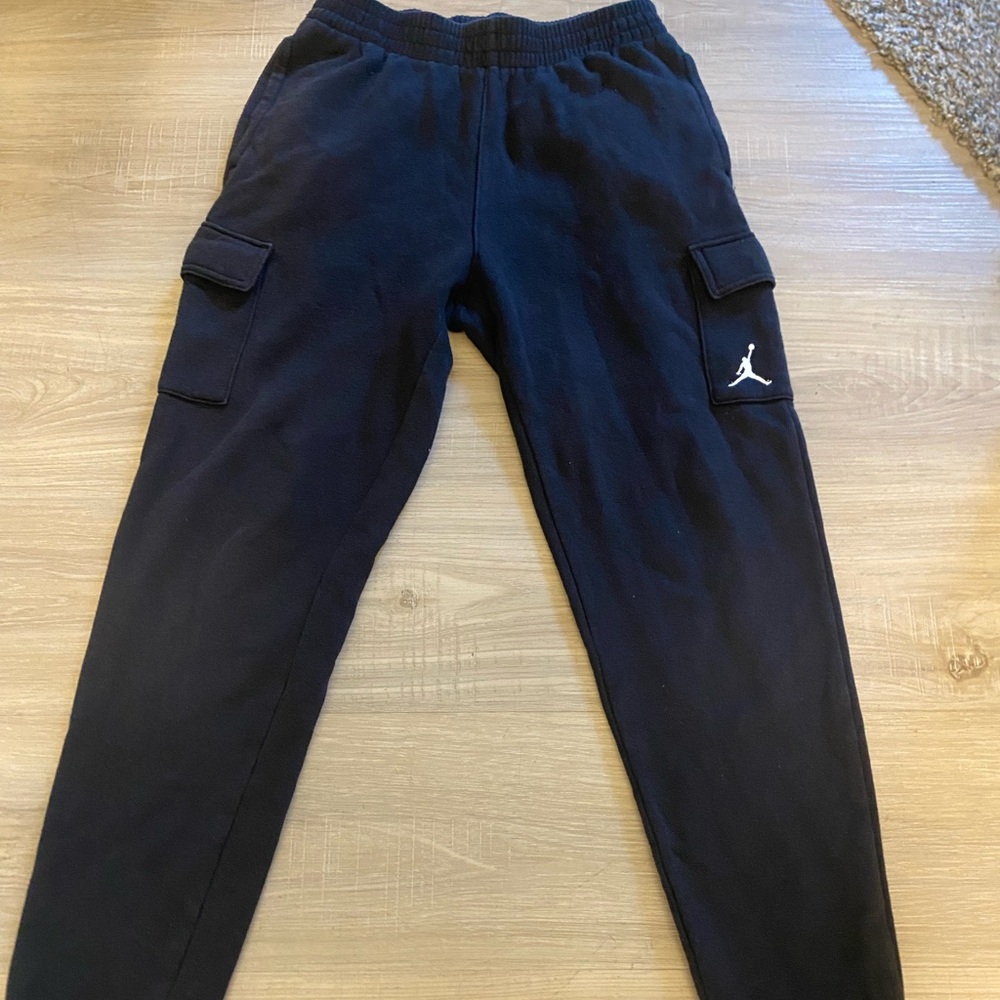 Jordan Gray Joggers with Red Logo